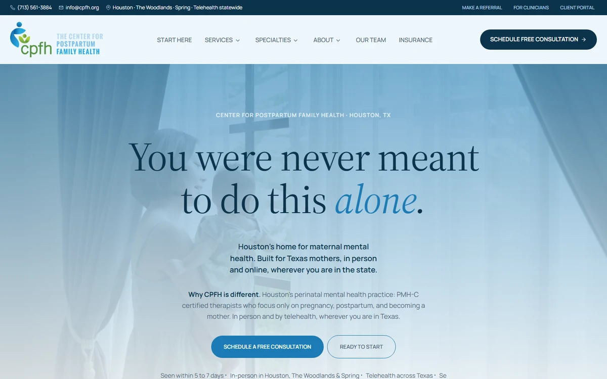 Center for Postpartum Family Health homepage
