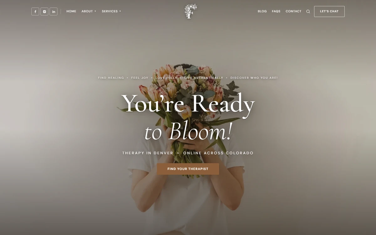 Full Bloom Counseling homepage