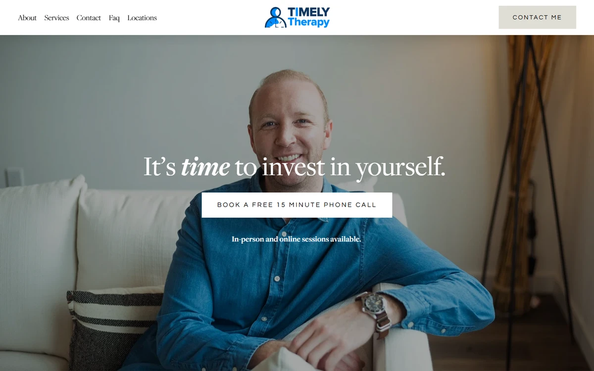 Timely Therapy homepage