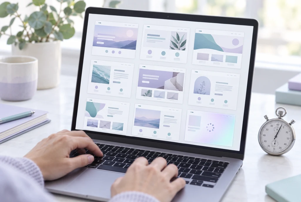 A grid of first page drafts appearing on a laptop in minutes