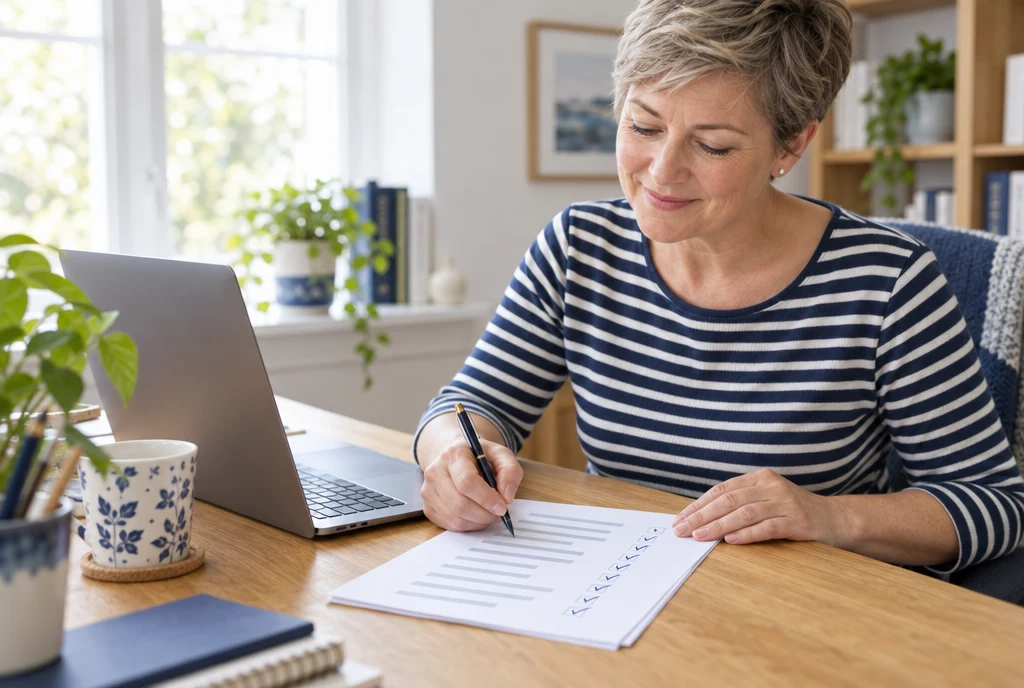 A practice manager ticking off listings as she brings them into line