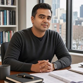 SrikaantH, founder of wwisermind, at his desk